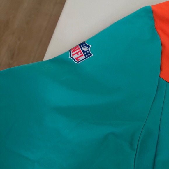 Nike Miami Dolphins NFL Quarter Zip Pullover Jacket Teal Orange Men's M - Picture 8 of 12